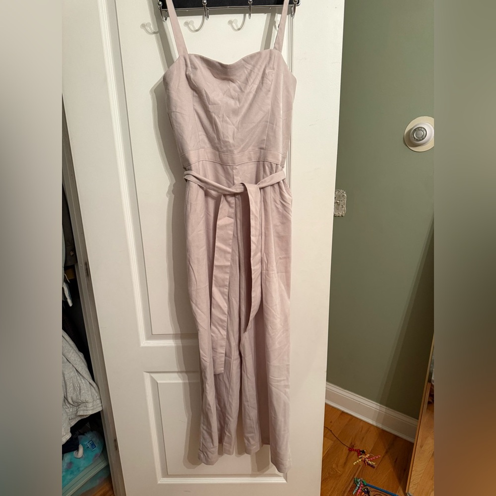 Abercrombie & Fitch Textured Cream Fabric jumpsuit